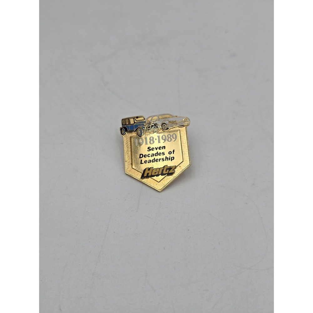 Vintage Hertz employee pin 7 decades of leadership 1918 - 1989 cars
